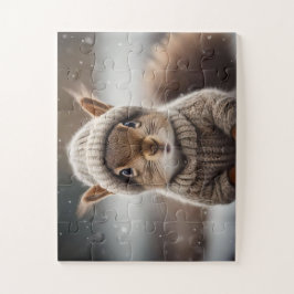 Quebra-cabeça Esquilo bonito vestido para o inverno