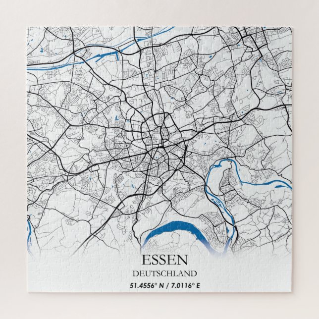 Quebra-cabeça Essen Alemanha City Map Viagem Simple (Vertical)