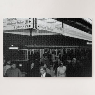 Quebra-cabeça Estação Vintage Alemanha Munique Marienplatz