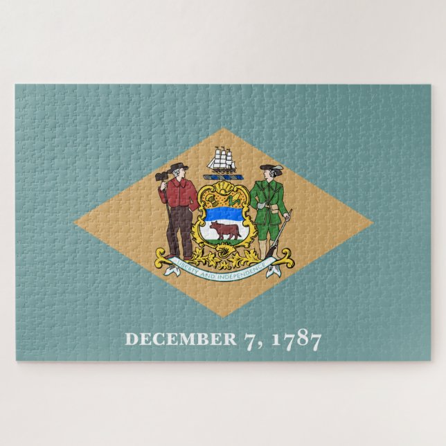 Quebra-cabeça Estado de bandeira de Delaware (DE, EUA) (Horizontal)