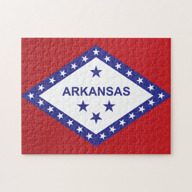 Quebra-cabeça Estado de bandeira do Arkansas, EUA (Horizontal)