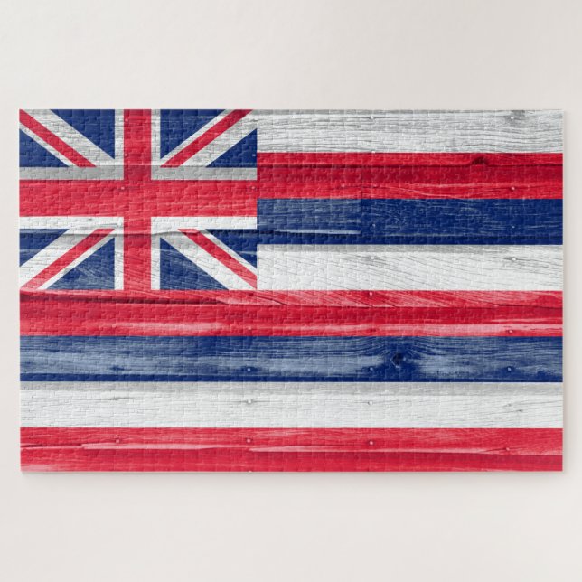Quebra-cabeça Estado do Havaí - Flag Grunge (Horizontal)