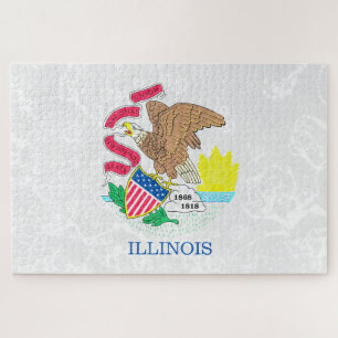 Quebra-cabeça Estado do Illinois Flag Grunge