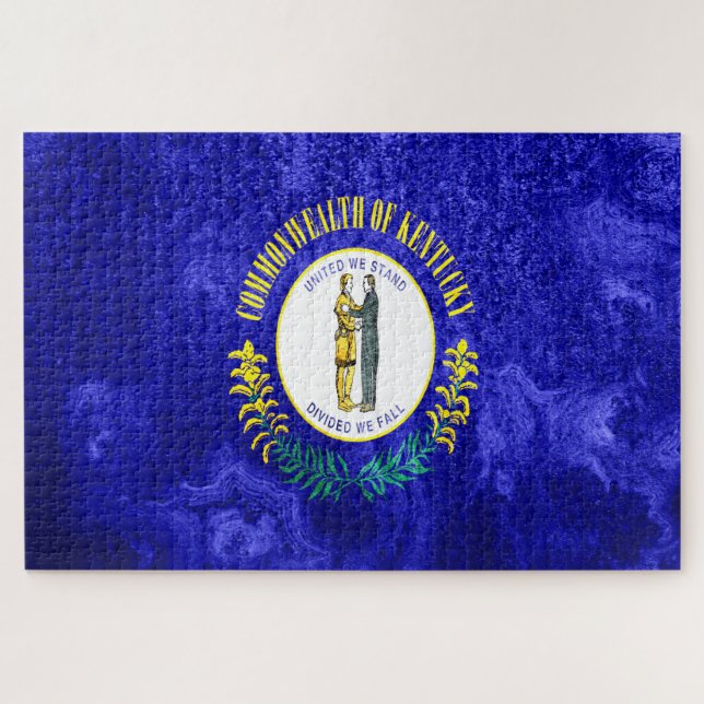 Quebra-cabeça Estado do Kentucky Flag Grunge (Horizontal)