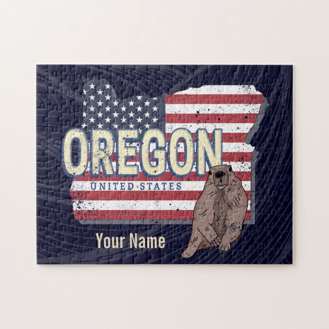 Quebra-cabeça Estados Unidos do Oregon Mapa Retroativo dos EUA S (Horizontal)