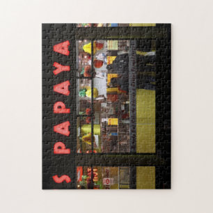 Quebra-cabeça Estados Unidos, Nova York. Papaya Cinza: janela