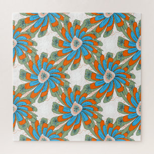 Quebra-cabeça Estampa de tecido abstrato floral rasterizado