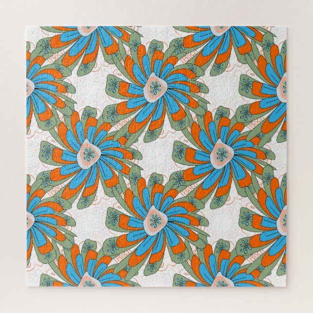 Quebra-cabeça Estampa de tecido abstrato floral rasterizado (Vertical)
