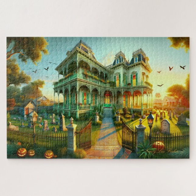 Quebra-cabeça Estate assombrado "Raven's Roost" Creepy Dusk (Horizontal)