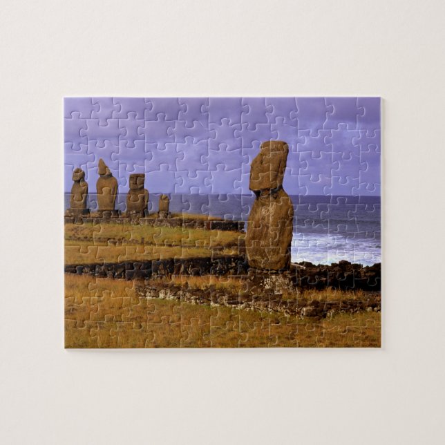 Quebra-cabeça Estátua Abstrata Moai da Plataforma Tahai na Pásco (Horizontal)