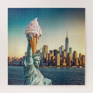 Quebra-cabeça Estátua da Liberdade com Cone Sorvete