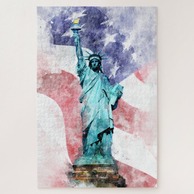 Quebra-cabeça Estátua da Liberdade com marca de água (Vertical)