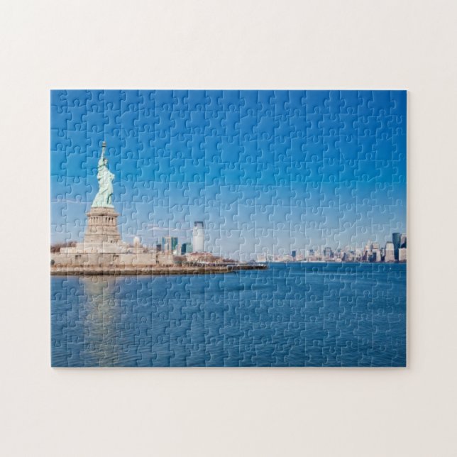 Quebra-cabeça Estátua da liberdade, Rio Hudson e Manhattan (Horizontal)