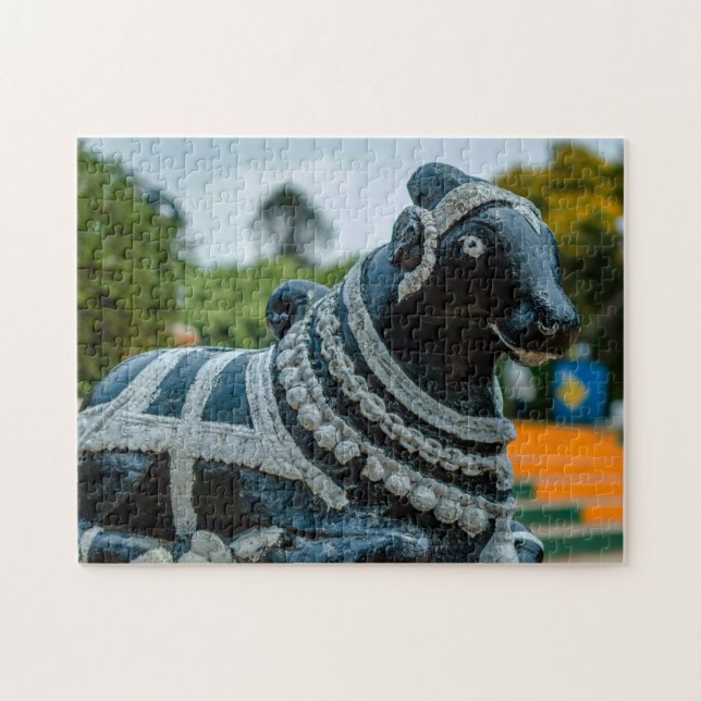 Quebra-cabeça Estátua de Touro Parque Nandi Índia. (Horizontal)