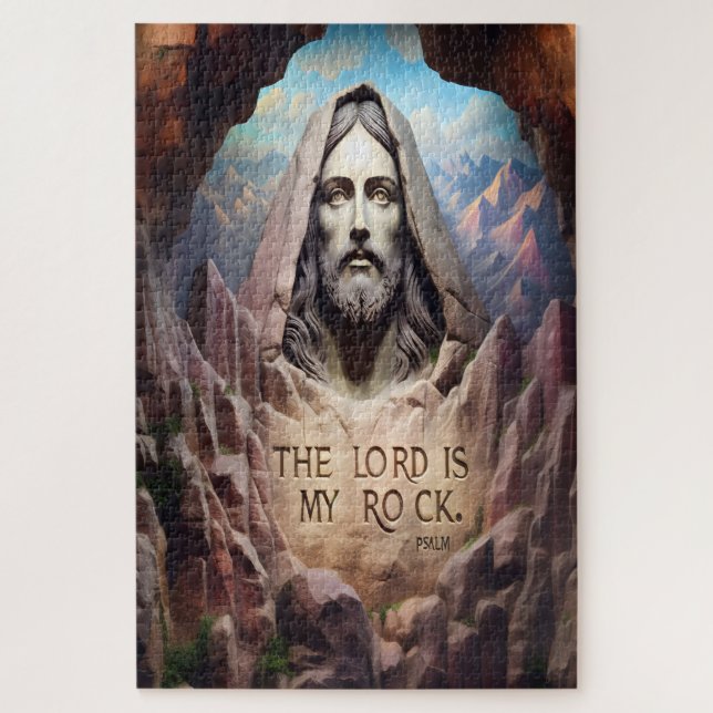 Quebra-cabeça Estátua Divina: O Senhor É Minha Rocha (Vertical)