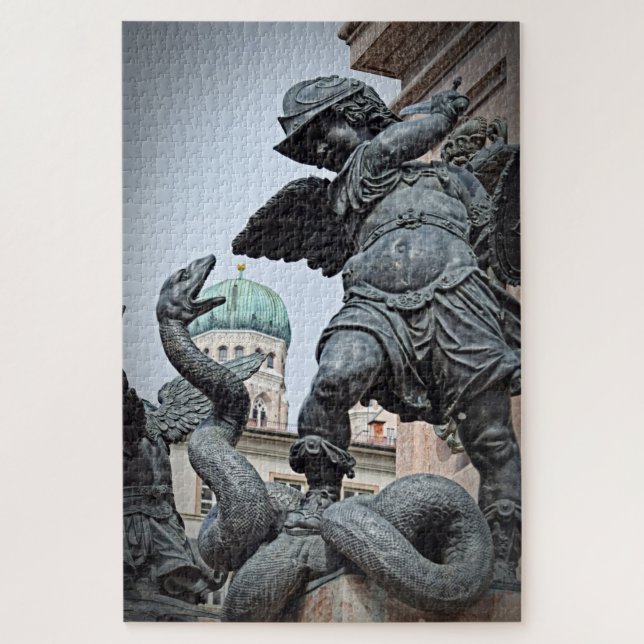 Quebra-cabeça Estátua do Guerreiro em Munique - 20x30 - 1014 pcs (Vertical)