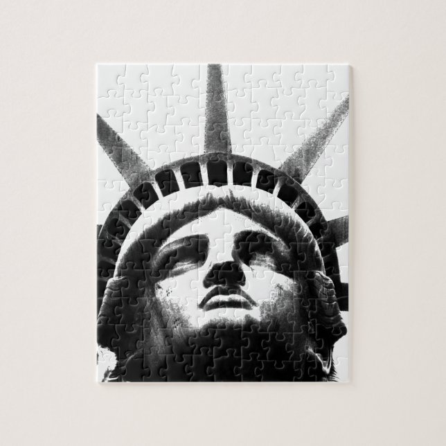 Quebra-cabeça Estátua Negra e Branca da Liberdade (Vertical)