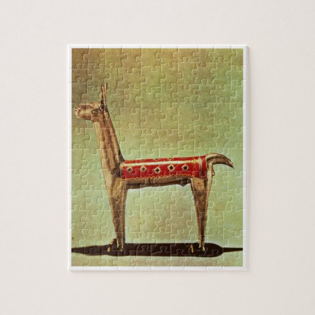 Quebra-cabeça Estatueta de prata do lama, de Peru, depois de (Vertical)