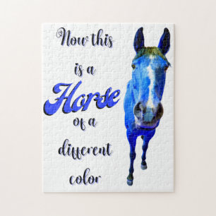 Quebra-cabeça Este É Um Cavalo De Cor Diferente Em Azul