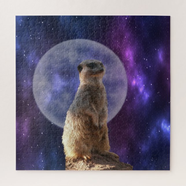 Quebra-cabeça Este Pequeno Meerkat Adora Uma Lua Cheia, (Vertical)