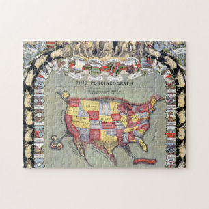 Quebra-cabeça ESTE PORCINEOGRAPH, c1876