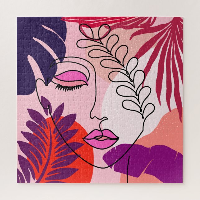 Quebra-cabeça Estética Rosa-Rosa-Linda-Boêmia (Vertical)