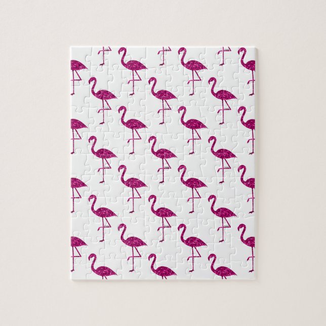 Quebra-cabeça Estilhaço brilhante flamingo Pink brilha (Vertical)