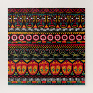 Quebra-cabeça Estilo Africano: Apreciação Decorativa do Padrão.