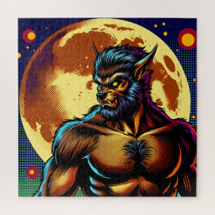 Quebra-cabeça Estilo da revista em quadrinhos Werewolf em frente