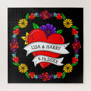 Quebra-cabeça Estilo de Arte de Tatuagem Estilo de Arte Noiva e 