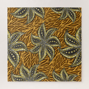 Quebra-cabeça Estilo de Batik Floral Abstrato africano