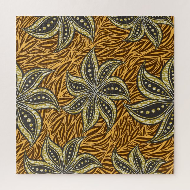 Quebra-cabeça Estilo de Batik Floral Abstrato africano (Vertical)