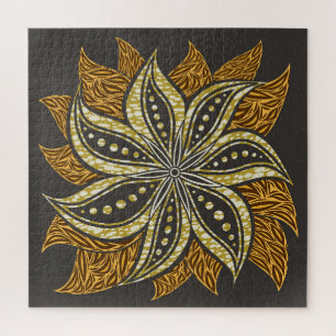 Quebra-cabeça Estilo de Batik Floral Abstrato africano