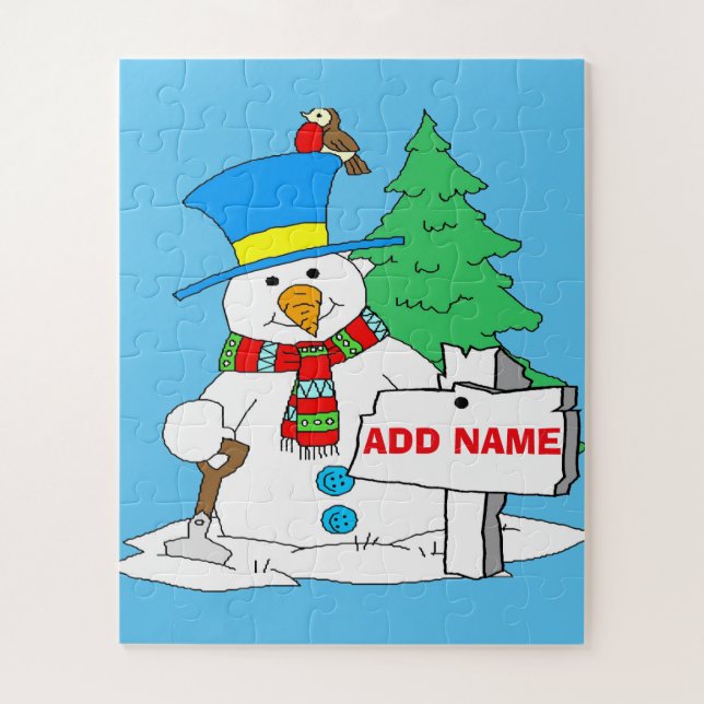 Quebra-cabeça Estilo de Natal do boneco de neve (Vertical)