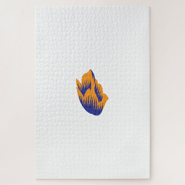 Quebra-cabeça Estilo Decorativo, Verde Azul Escuro, Wattle (Vertical)