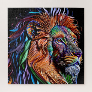 Quebra-cabeça Estilo Mágico de Enfileiramento de Papel Lion, Art