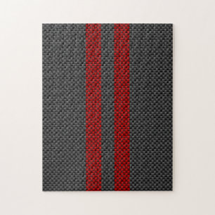 Quebra-cabeça Estilo vermelho da fibra do carbono de Borgonha