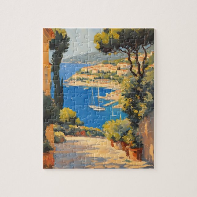 Quebra-cabeça Estilo Vintage Cote D'Azur - Viagem (Vertical)