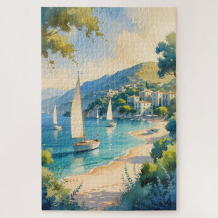 Quebra-cabeça Estilo Vintage Cote D'Azur Viagem francês