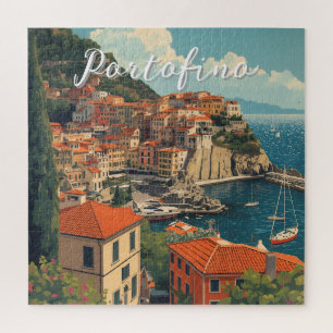 Quebra-cabeça Estilo Vintage Portofino Genova Itália