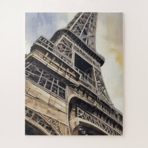 Quebra-cabeça Estilo Vintage Torre Eiffel Close Viagem Paris