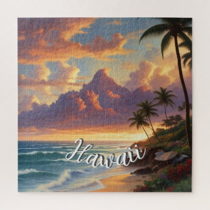 Quebra-cabeça Estilo Vintage Viagem Honolulu Médio Havaiano - Pa