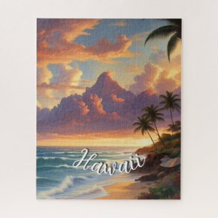 Quebra-cabeça Estilo Vintage Viagem Honolulu Médio Havaiano - Pa