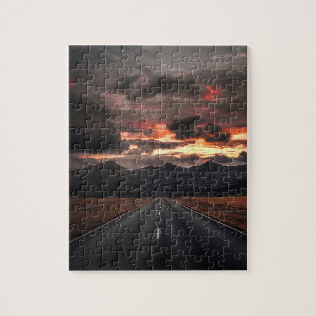 Quebra-cabeça Estrada em Montanha Sunset (Vertical)