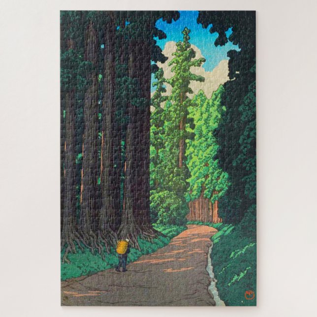 Quebra-cabeça Estrada para Nikko por Kawase Hasui Art Japonês (Vertical)
