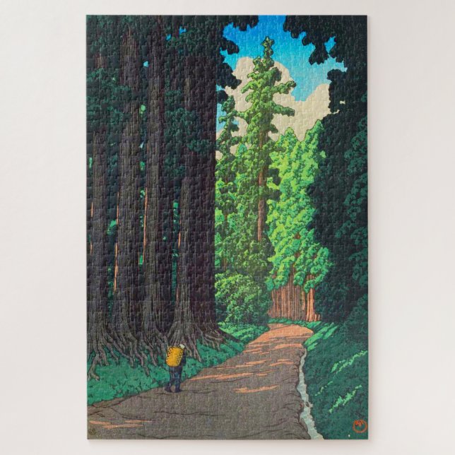 Quebra-cabeça Estrada para Nikko por Kawase Hasui Art Japonês (Vertical)