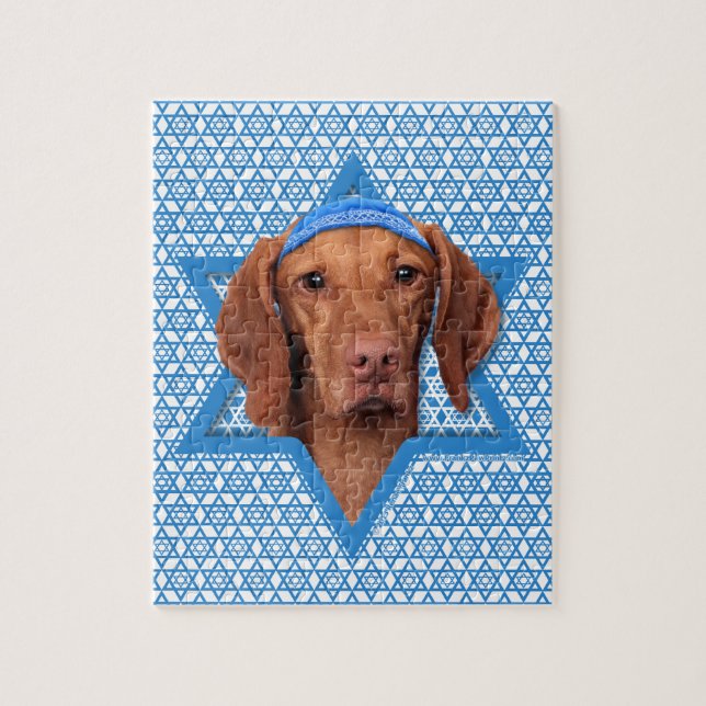 Quebra-cabeça Estrela de David de Hanukkah - Vizsla - Reagan (Vertical)