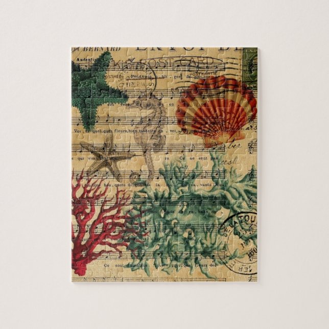 Quebra-cabeça estrela do mar coral litoral tropical do cavalo (Vertical)