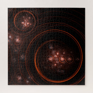 Quebra-cabeça Estrela Vermelha da Luz Orbita Arte Cósmica Abstra