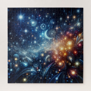 Quebra-cabeça Estrelas e Lua Abstratos
